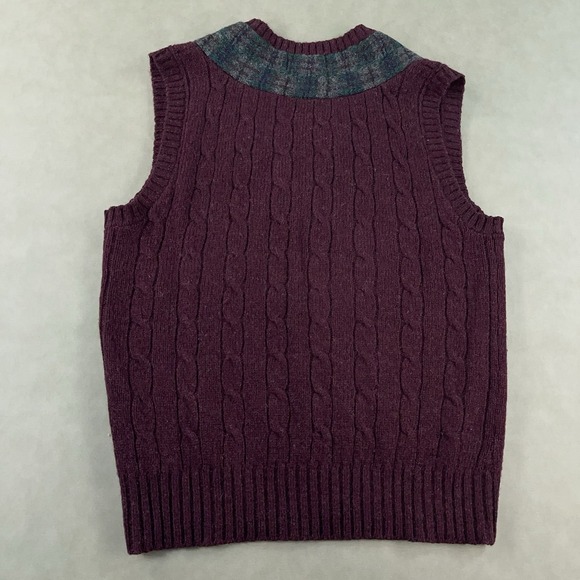Vintage Polo Ralph Lauren Wool Cable Knit Sweater Vest Medium RRL Preppy 90s - Picture 2 of 8